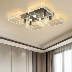 led loftslampe forsænket loftslampe 50cm krystal lysekroner til stuen, kan kun dæmpes med fjernbetjening