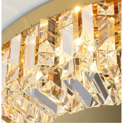 50/60/80cm lysekrone led krystal loft lys cirkel design unikt design flush mount lys rustfrit stål led nordisk stil