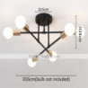 6 hoveder 55cm led loftslampe nordisk stil lysekrone sputnik design metal kunstnerisk stil industriel malet finish køkken soveværelse børneværelse lys