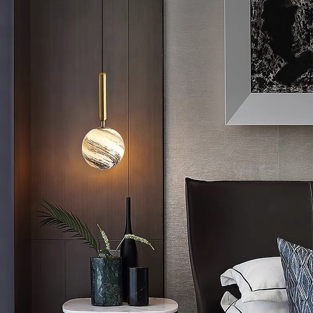 led pendel planet design sengelampe moderne guld globe design 15cm metal galvaniseret