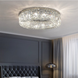 50cm 60cm 80cm loftslys krystal unikt cirkeldesign lysekrone metal morden luksus nordisk stil soveværelse stue led lysekrone