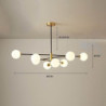 90cm led lysekrone nordisk stil sputnik design pendel klynge design aluminium klynge moderne industriel galvaniseret malet finis