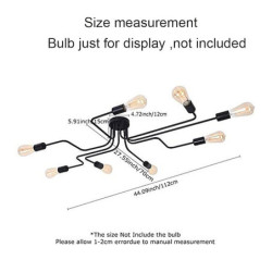 fri form gør-det-selv semi-indlejret loftslampe 4-8 lamper e26/e27 industriel stil lysekroner sorte og guld middelalderlige lysekroner egnet til soveværelse spisestue stue