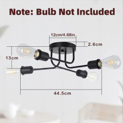 fri form gør-det-selv semi-indlejret loftslampe 4-8 lamper e26/e27 industriel stil lysekroner sorte og guld middelalderlige lysekroner egnet til soveværelse spisestue stue