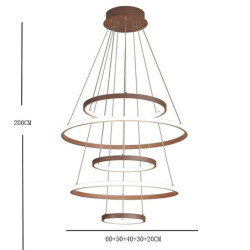 5-Lys 60cm Pendant Lantern Desgin Vedhæng Lys Metal Akryl Malede finish Moderne