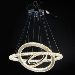 3 ringe 70cm krystal dæmpbar LED lysekrone vedhæng lys metal cirkel galvaniseret moderne moderne Tradition klassisk