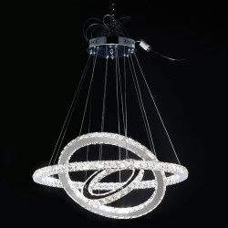 3 ringe 70cm krystal dæmpbar LED lysekrone vedhæng lys metal cirkel galvaniseret moderne moderne Tradition klassisk